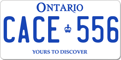 ON license plate CACE556