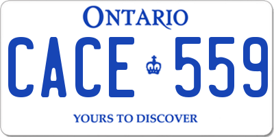 ON license plate CACE559