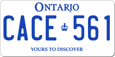 ON license plate CACE561