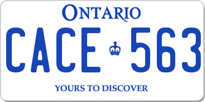 ON license plate CACE563