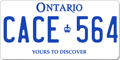 ON license plate CACE564