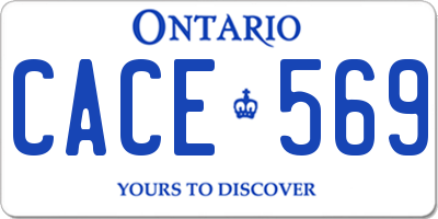 ON license plate CACE569