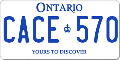 ON license plate CACE570