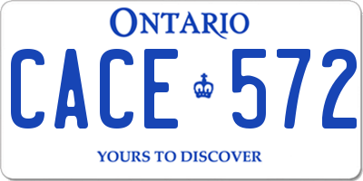 ON license plate CACE572