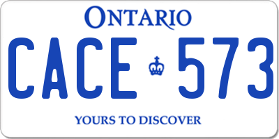 ON license plate CACE573