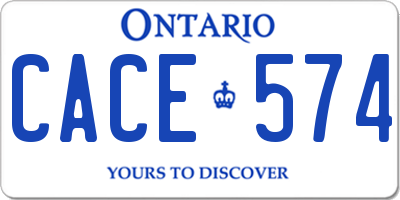 ON license plate CACE574