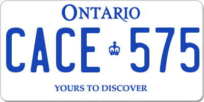 ON license plate CACE575