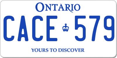 ON license plate CACE579