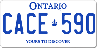 ON license plate CACE590