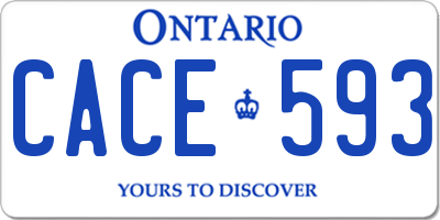 ON license plate CACE593