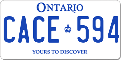 ON license plate CACE594