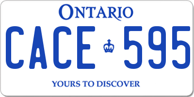 ON license plate CACE595