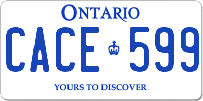 ON license plate CACE599