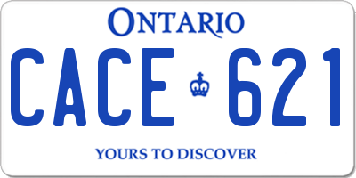 ON license plate CACE621