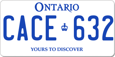 ON license plate CACE632