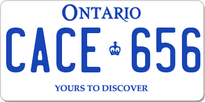 ON license plate CACE656