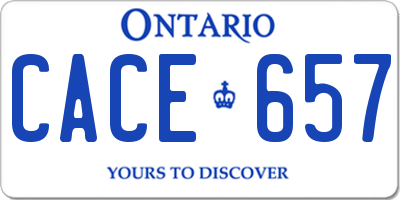 ON license plate CACE657