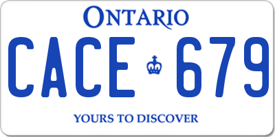 ON license plate CACE679