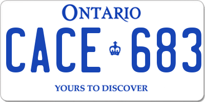 ON license plate CACE683