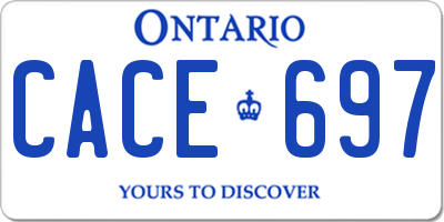 ON license plate CACE697