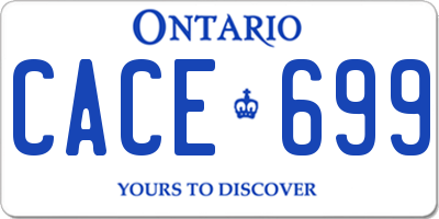 ON license plate CACE699