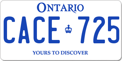 ON license plate CACE725