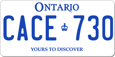 ON license plate CACE730