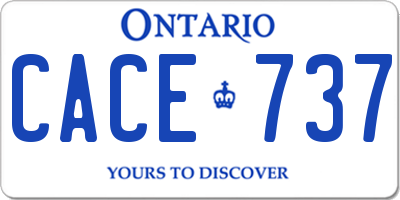 ON license plate CACE737