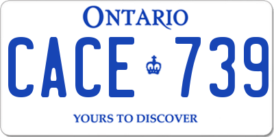 ON license plate CACE739