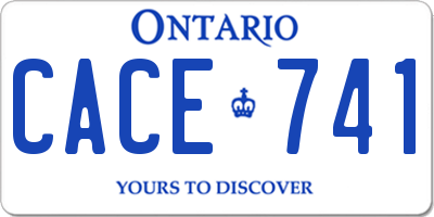 ON license plate CACE741