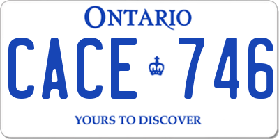 ON license plate CACE746