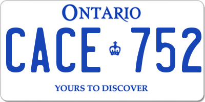 ON license plate CACE752