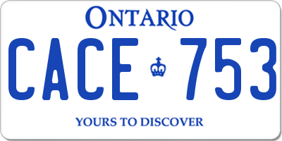 ON license plate CACE753