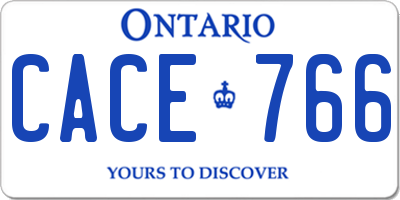 ON license plate CACE766