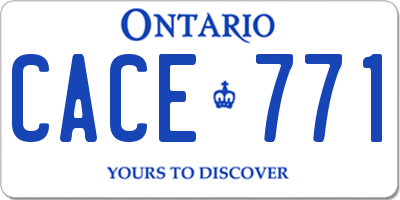 ON license plate CACE771