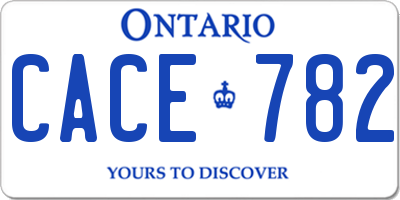 ON license plate CACE782