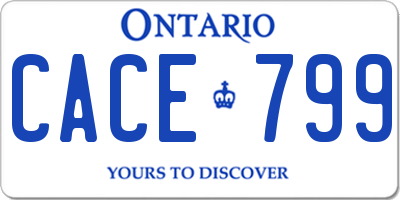 ON license plate CACE799