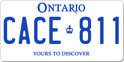 ON license plate CACE811