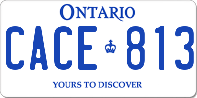 ON license plate CACE813