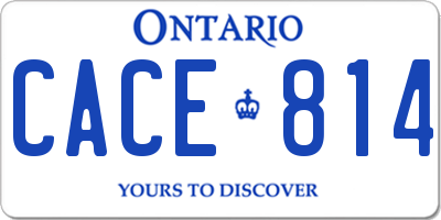 ON license plate CACE814