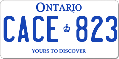 ON license plate CACE823