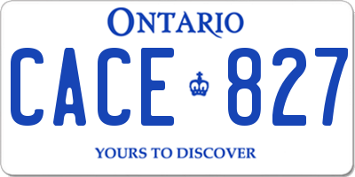 ON license plate CACE827