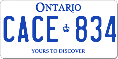 ON license plate CACE834