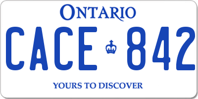 ON license plate CACE842