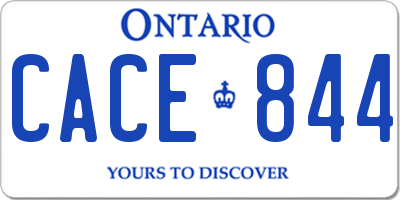 ON license plate CACE844