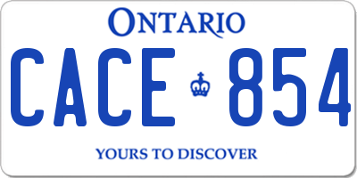 ON license plate CACE854