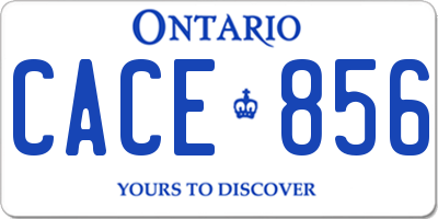 ON license plate CACE856