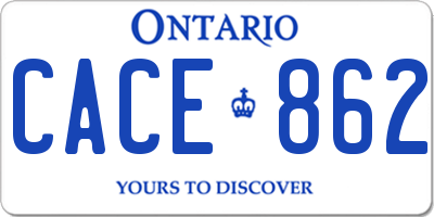 ON license plate CACE862