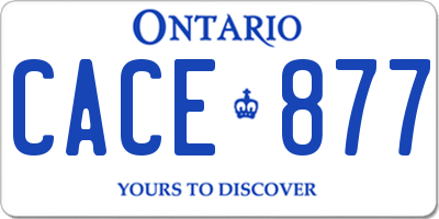 ON license plate CACE877