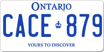 ON license plate CACE879